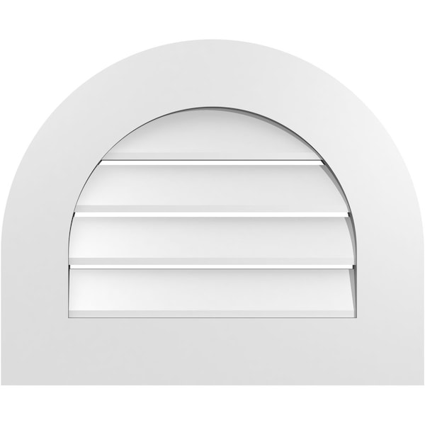 Ekena Millwork Round Top Surface Mount PVC Gable Vent: Functional, w/ 3-1/2"W x 1"P Standard Frame, 22"W x 18"H GVPRT22X1801SF - main